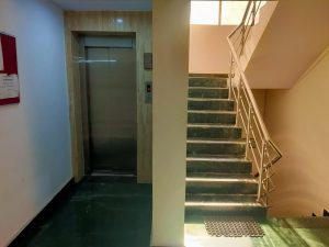 A pic of Stairs and lift of UCH girls PG in Kamla Nagar Delhi